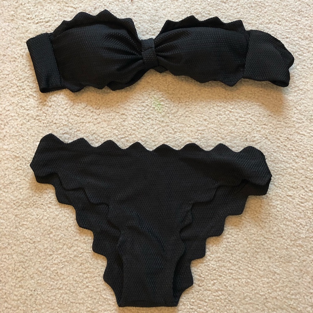 Cupshe Black Lingering KISS Bikini Size M